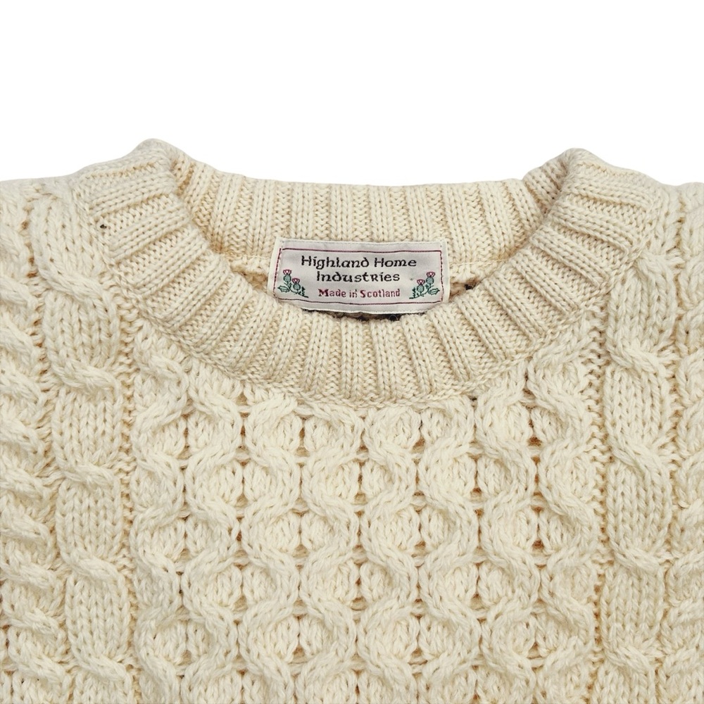 Vintage Highland Homes Fisherman Wool Cable Knit Sweater XL  Scotland Rustic - Picture 4 of 7